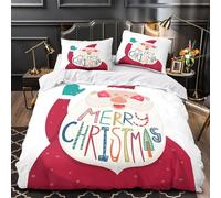 UFVZBNFAN SantaClown Parure de Lit Microfibre Résistante 3D Imprimée 3 Pièces Éclair Super Douce ChristmasCoon Ensemble De Literie Super Douce Entretien Facile for Couple Amoureux Double（200x200cm）