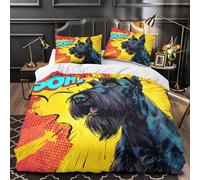 UFVZBNFAN Scooby Doo Coon Housse de Couette 3D Imprimée Microfibre Hypoallergique 3 Pièces 2 Taies Douce Pop Chien Parure de Lit Ultra Douce Résistante for Adolescent Super King（260x220cm）