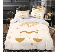 UFVZBNFAN Zodiac Symbol Housse de Couette 3D Imprimé Microfibre Résistante 3 Pièces Taie Super Douce Astrology Linge de Lit Ultra Douce Entretien Facile for Adultes Enfants Super King（260x220cm）