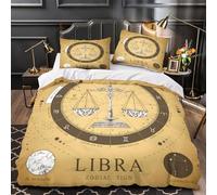 UFVZBNFAN Zodiac Symbol Housse de Couette Microfibre Résistante 3D Imprimé 3 Pièces Éclair Super Douce Astrology Linge de Lit Léger Hypoallergique for Adultes Enfants Double（200x200cm）