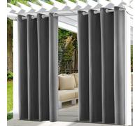 UFYTT Rideaux d'extérieur Imperméables,Lot de 2 Rideau pour Pergola à Oeillets en Haut,Rideau Occultant Exterieur,Rideau Exterieur Terrasse pour Intérieur Extérieur 132x215cm,Gris