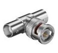 Goobay Connecteur BNC 11344 – Adaptateur en T 2 raccords BNC, contacts dorés