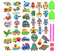 UGBO Diamond Painting Enfant Diamant Painting Broderie Diamant Garçon 5D Diy Strass Autocollant Kit Peinture Diamant Stickers Dessin de Diamant Avec Strass Mosaïque Autocollante Enfants (38 Pcs)