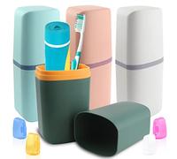 UGBO Etui à Brosse à Dents Tasse de Brosse à Dents de Voyage 4 Porte-gobelet de Lavage en Portable et Protection Brosse à Dents Boites de Brosse a Dents pour Camping Voyage d'affaire Vie