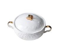 UGCER Soupière en céramique avec louche à Soupe, Bol à Soupe en céramique de Style européen élégant pour Restaurant, décoration de Cuisine à Domicile, Pot à Soupe