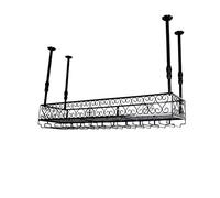 UGD8TQR Rack Upside Down Home Style Européen Bar Table Wine Rack Ornements Creative Gobelet Rack Suspendu Gobelet Rack Noir 60 x 25 cm