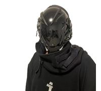 UGDOUS Masque intégral Cyberpunk 2025 noir for Halloween, style Mecha tactique cool, sensation technologique(D)