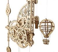 UGEARS Aero Clock Puzzle 3D - Kits de modèles en Bois pour Cadeaux de fête des pères pour Adultes à Construire - Horloge Murale Bricolage Vintage avec Puzzle en Bois à Pendule - Horloge mécanique