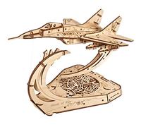 UGEARS Fantôme de Kiev maquettes en bois à construire - puzzle bois 3d pour construire un modèle réduit d'avion à l'échelle 1:72 MiG-29 - Modèle mécanique en bois pour casse-tête adulte pour assembler