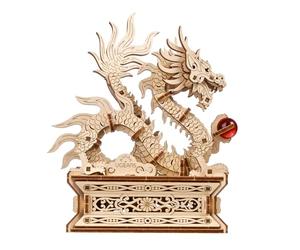 UGEARS Dragon Chinois Puzzle 3D Bois, Maquette à Construire, Tiroir Secret | Porte-bonheur symbolique - 141 pièces sans colle - Facile pour débutants - Cadeau pour fan de manga et culture asiatique