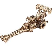 UGEARS Dragster Car Model Kit - Top Fuel Dragster 3D avec Moteur à Ressort Puissant - Drag Racing Model Car Kits Puzzles 3D à Assembler - Puzzles 3D en Bois pour Adultes et Enfants