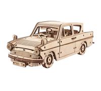 UGEARS – Maquette en bois Ford Anglia volante – Puzzle 3D mécanique, moteur à ressort, doré