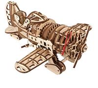 UGEARS Kit de Construction en Bois Puissant - Avion frelons Fous - Course des années 1930 - Puzzle 3D - Puzzle 3D en Bois pour Adultes - Avion rétro DIY avec Moteur à Ressort hélicoïdal