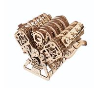 UGEARS Kit de Modèle de Moteur V8 - Puzzle 3D en Bois Avancé pour Adultes - Kits DIY pour Adultes, Cadeaux pour Ingénieurs - Kit Modèle de Moteur 3D pour la Fête des Pères - 776 Pièces