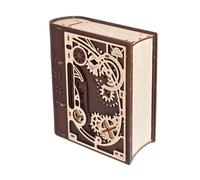 UGEARS Kits de Modèles en Bois pour Adultes à Construire - Livre des Secrets Puzzles 3D en Bois pour Adultes avec Cadenas Combinaison Steampunk - Livres-Puzzles Mécaniques DIY - 263 Pièces
