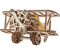 UGEARS Mini-Biplan Puzzle 3D Bois - Maquette Mecanique en Bois a Construire - DIY Puzzle Jouet d'avion - Casse-tête Ensemble de Construction pour Adultes et Enfants