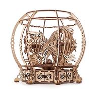 UGEARS Puzzles Mécaniques 3D pour Aquarium - Cadeau de Fête des Pères Puzzle Décoratif en Bois pour Aquarium Animé par Un Ressort - Puzzles en Bois 3D à Assembler pour Adultes - Kits de Modèles
