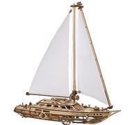 UGears Serenity's Dream - Modèle de yacht - Maquette de bateau pour adultes - Modèles en bois à construire pour adultes - Puzzle 3D pour adultes - Modèle de bateau en bois à faire soi-même pour les