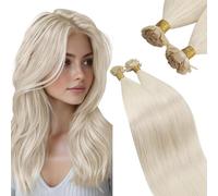 Ugeat 22 Pouces Extensions Cheveux Keratine #60 Blond Platine Flat Tip 50 Grammes Pre Bonded Hot Fusion Remy Hair Brins Humains, 50.0 gramme