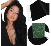 Ugeat Extension Cheveux Naturel Adhesive Noir 50cm Invisible Extension Adhesive Cheveux Naturel Noir #1 Humain 20Pouces 20pcs 50G Lisse