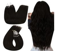Ugeat Loops Extension Cheveux Humains 22 Pouces Extensions Naturels 50 Grammes Micro Link Humain a Froid Brun le Plus Foncé #2 Loop Brins, 50.0 gramme