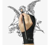 Ugee Gant d’Artiste pour Dessin, Gants Doublement Rembourrés Améliorés, Gant à Deux Doigts pour Tablette Graphique iPad Elasticité Lisse Respirant pour Stylet Crayon Esquisse Peinture, Taille M