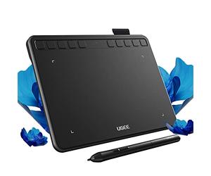 UGEE Tablette Graphique S640 Tablette de Dessin numérique Ultra-Mince Portable avec Fonction d'inclinaison du Stylet sans Batterie de 8192 Niveaux 10 Touches Express pour débutant