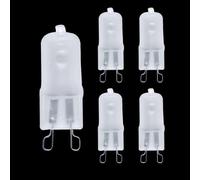 UGEFKMQ 5PCS G9 230V 40W Ampoules halogènes 20W Lampe halogène au xénon G9 60 Watt Cd T4 Clair Petite Lentille Givrée Ampoule Blanc Chaud 40W