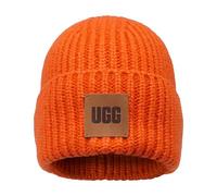 UGG Chunky Rib Beanie with Logo Bonnet, Soda à l'orange, Taille Unique Femme