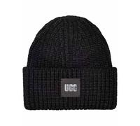 Ugg - Bonnet à revers - U Chunky Rib Beanie Black pour Femme en Nylon - Noir Noir