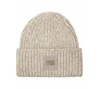 Ugg - Bonnet à revers - U Chunky Rib Beanie Light Grey pour Femme en Nylon - Gris Gris