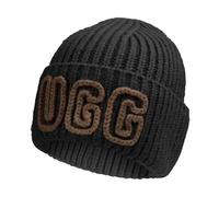 UGG Bonnet côtelé épais in Black, Taille O/S, Mélange D’Acrylique