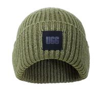 UGG Women's Chunky Rib Beanie Logo, Burnt Olive
