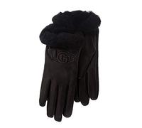 UGG Classic Leather Glove Gant avec Logo en Cuir Classique W, Noir, S Femme