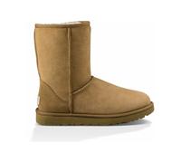 UGG Bottes Classic Short II Femme – Cuir marron, talon plat, résistantes à l'eau – 36