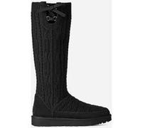 UGG Classic Tall Cabelle Knit Boot in Black, Taille 39, Daim/Tricot