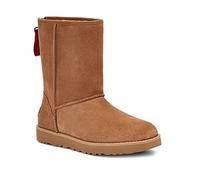 UGG Femme Classic Short Logo Zip Botte Classique, Noisette, 37 EU