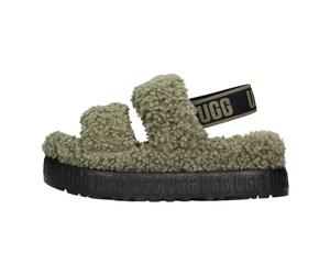 UGG - Fluff Yeah Slide - Femme - Chaussures - Vert - Taille: 37 EU