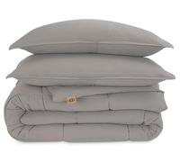 UGG Leonora Parure de lit avec 2 taies d'oreiller - Couverture Alternative légère en Duvet réversible Confortable et Chaude pour Toutes Les Saisons, Lavable et hypoallergénique, très Grand lit, Gris