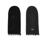 Ugg - Moufles en cuir et en polaire - W Uggfluff Scalloped Mitten Black pour Femme en Cuir - Taille L\/XL - Noir Noir L\/XL