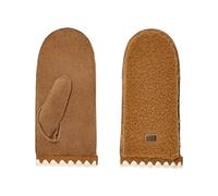 Ugg - Moufles en cuir et en polaire - W Uggfluff Scalloped Mitten Chestnut pour Femme en Cuir - Taille S\/M - Marron Marron S\/M