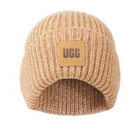 UGG W Chunky Rib Beanie W Logo - W Bonnet côtelé épais W Logo - Femme