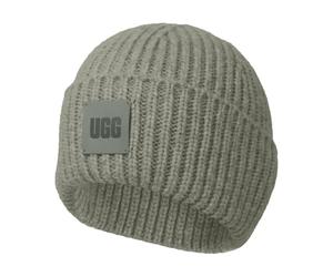 UGG W Chunky Rib Beanie W Logo - W Bonnet côtelé épais W Logo - Femme