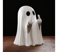 UGGTT Halloween Ghost Figurine, Cute Finger Ghost Ornaments, Halloween is The Middle Finger Heart Ghost Decoration, Spooky Resin Ghost Statue, Cute Ghost Decor for Halloween Decorations