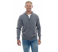 UGHOLIN Cardigan à Capuche 100% Cachemire - Gilet Hoodie Zippé Homme L Gris