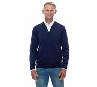 UGHOLIN Cardigan Gilet Zippé 100% Cachemire Col Teddy Homme Style Bomber L Bleu Marine