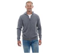 UGHOLIN Gilet Cardigan Homme 100% Cachemire à Capuche Zippé Gris XL