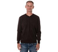 UGHOLIN Pull Col V Homme 100% Laine de Yak L Marron