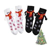 UGIF Magnetic Hand Holding Socks, 2 Paires Chaussettes Magnétiques Amusantes, Chaussettes aimantées Noël Chaussettes d’amitié Main dans la Main, Noël Amusantes