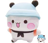 UGIF Peluche Bubu et Dudu, 20cm/7.87in Ours de Dessin Animé avec Chapeau et Sac À Dos, Oreiller en Peluche Animal, Traversin de Canapé-lit Sommeil, Décoration Créative, pour Enfants Filles